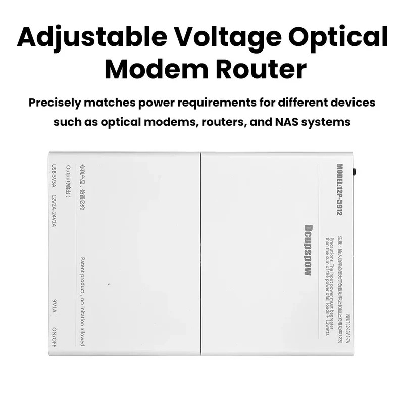 DC UPS 12-Cell Battery Power Supply Box Power Bank Kit 5V 9V 12V Output Optical Modem Router Uninterruptible Power Supply
