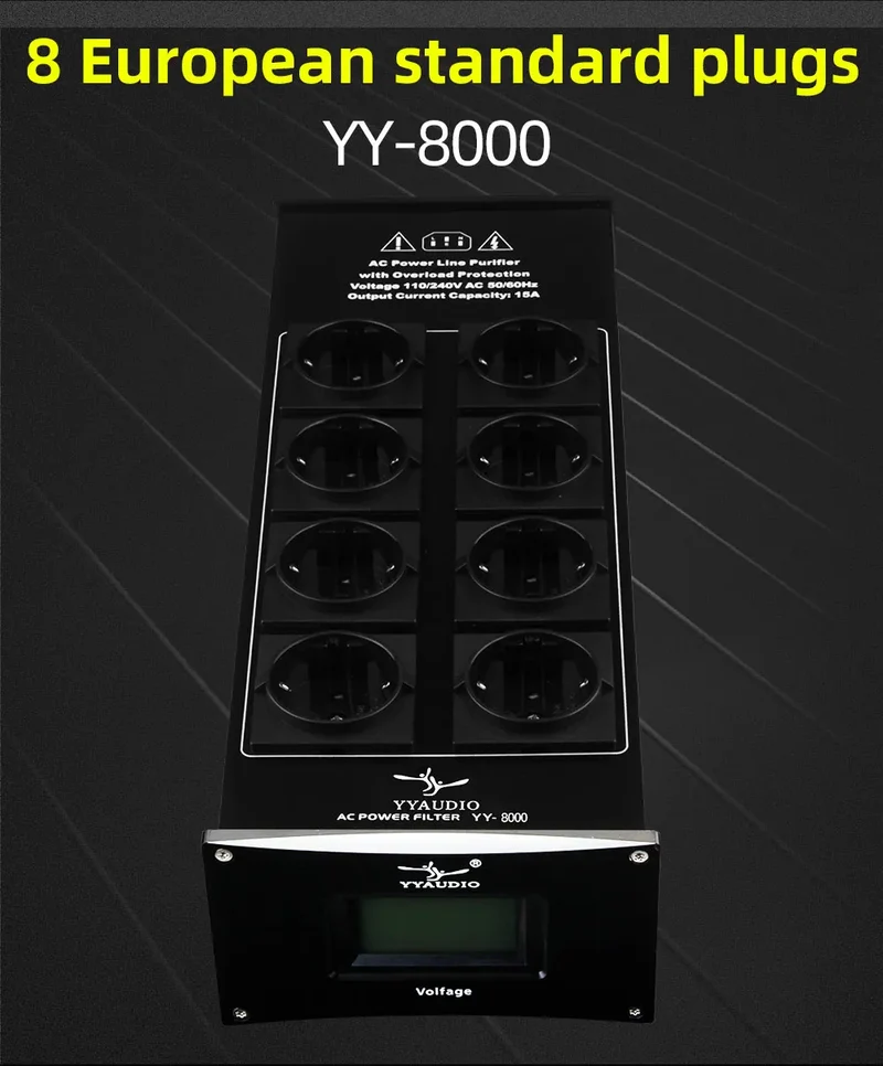 YYAUDIO HiFi Audio Noise AC Power Filter Power Conditioner Power Purifier Surge Protection with EU Outlets Power Strip