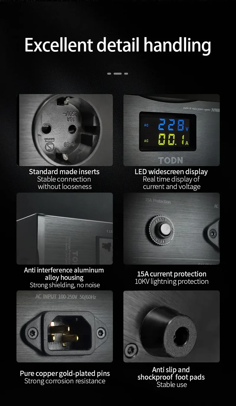 HIFI power filter HiFi lightning protection anti-interferencePA audio power purifier EU dedicated power strip