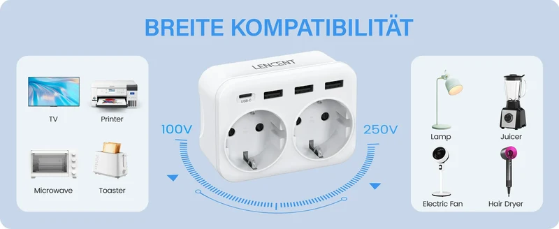 LENCENT USB Sockets dice Without Cable socket EU Socket Adapter Multiple socket EU Outlet Extender