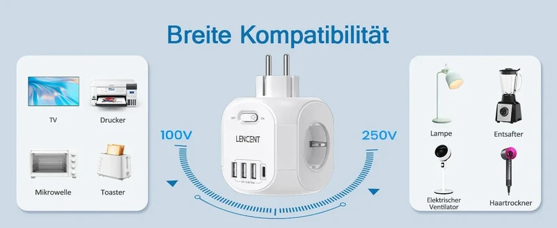 LENCENT USB Sockets dice Without Cable socket EU Socket Adapter Multiple socket EU Outlet Extender