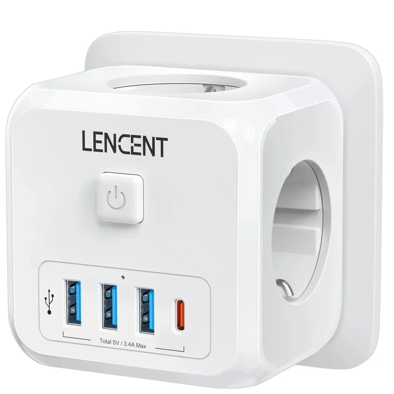 LENCENT USB Sockets dice Without Cable socket EU Socket Adapter Multiple socket EU Outlet Extender