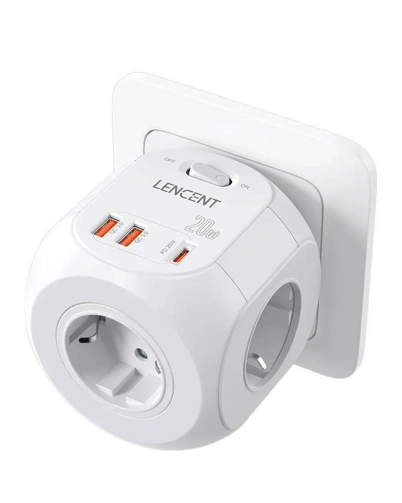 LENCENT USB Sockets dice Without Cable socket EU Socket Adapter Multiple socket EU Outlet Extender