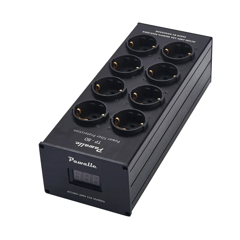 Pawalle Tp80 Audio Noise AC Power Filter Power Conditioner Power Purifier Surge Protection with EU Outlet Power Strip