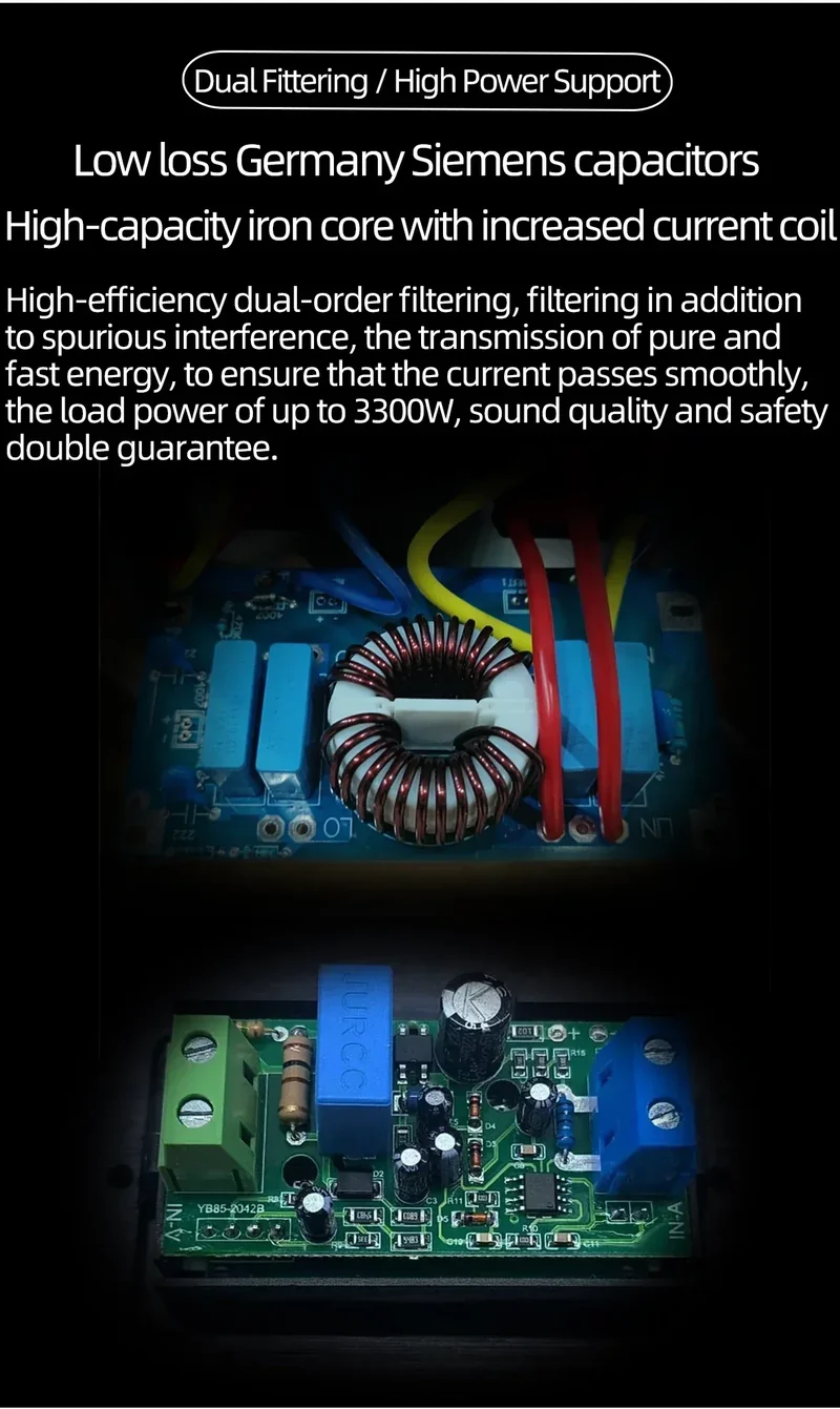 Hi-end EU Hifi Power Filter for Standard EU Socket Noise-free Audio Purifier Filter Power Conditioner with EU Outlets Strip