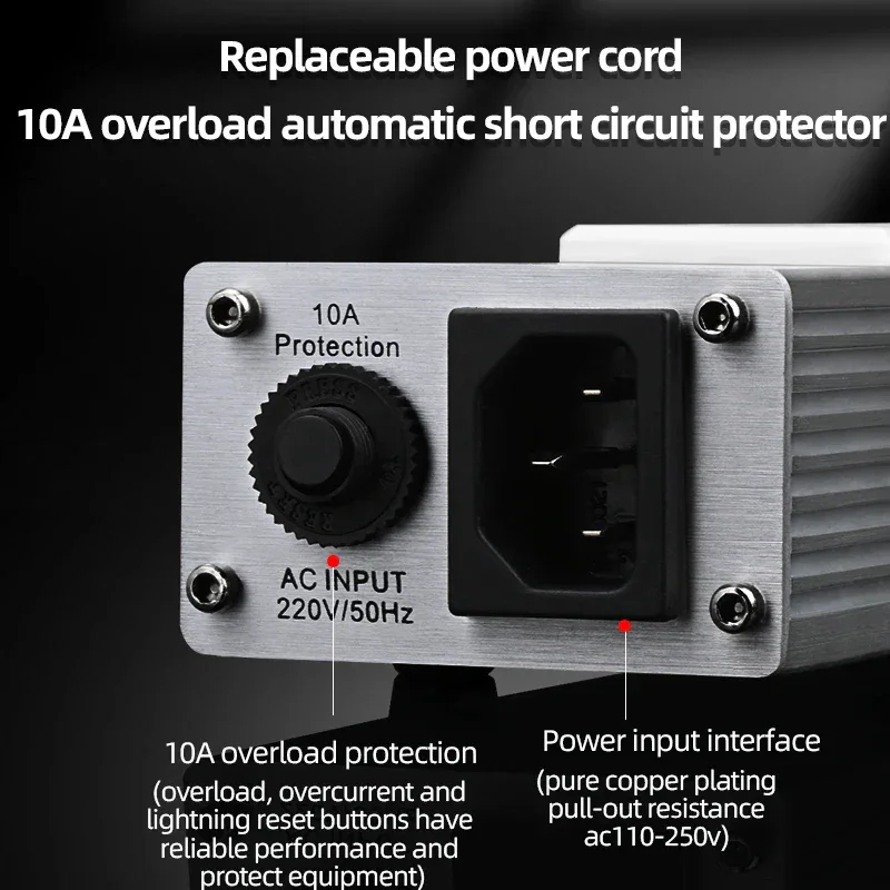 ATAUDIO HIFI Audio Power Filter Noise AC Power Filter Power 1500W 110V-250V Purifier Surge Protection with EU Universal Outlets