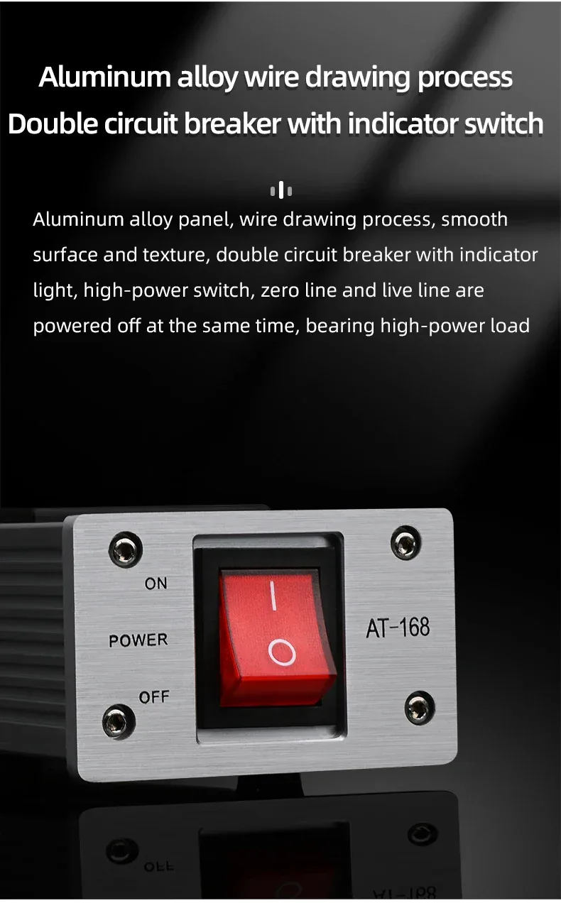 ATAUDIO HIFI Audio Power Filter Noise AC Power Filter Power 1500W 110V-250V Purifier Surge Protection with EU Universal Outlets