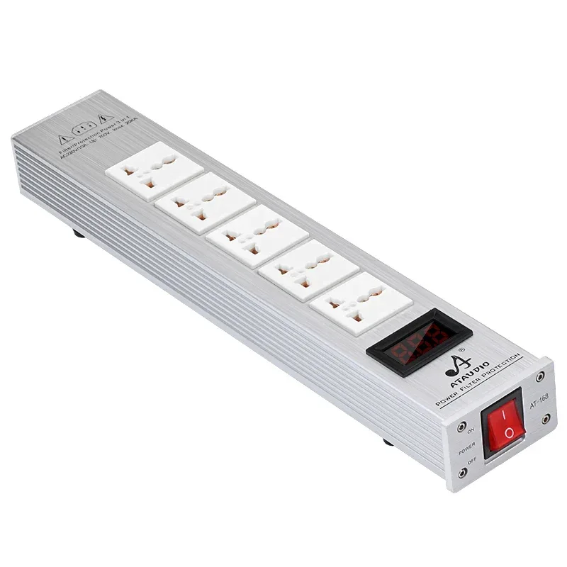 ATAUDIO HIFI Audio Power Filter Noise AC Power Filter Power 1500W 110V-250V Purifier Surge Protection with EU Universal Outlets