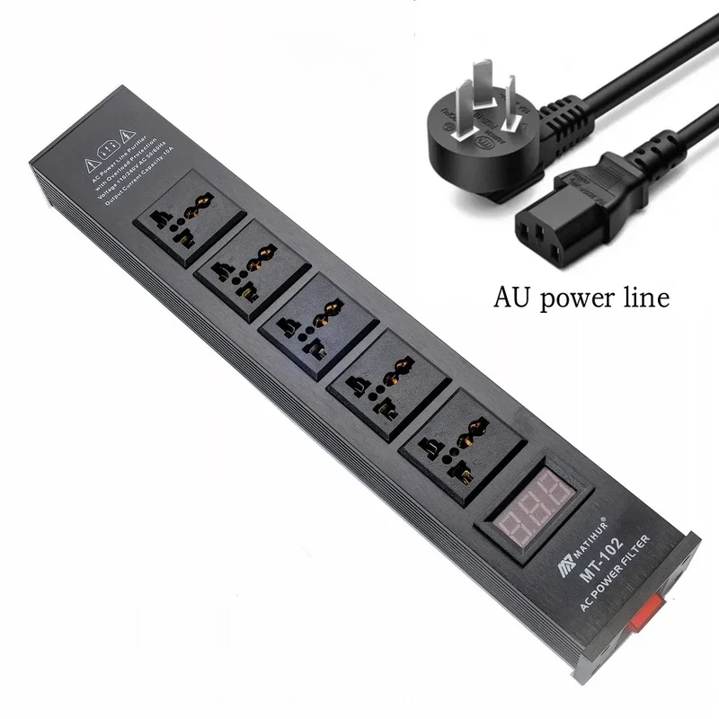 Matihur MT-102 Audio Noise AC Power Filter Power Conditioner Power Purifier Surge Protection with EU Outlets Power Strip hifi