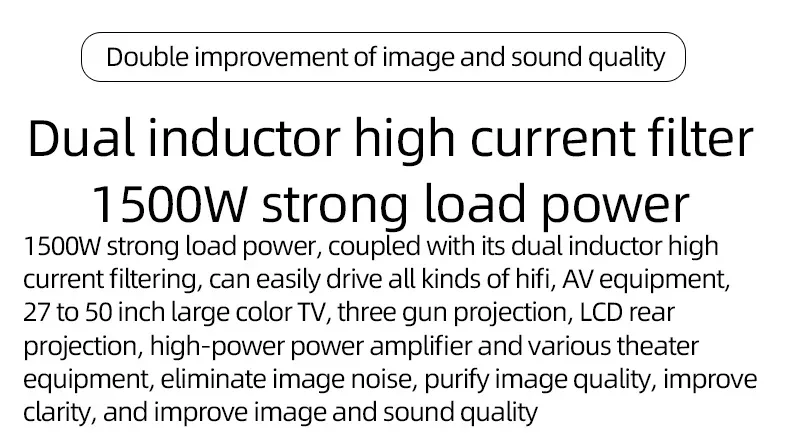 ATAUDIO Hifi Power Filter Power Power Conditioner Purifier Surge Protection with US Plug and Universal Socket