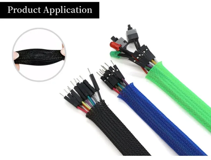 1-50M 2mm Insulated PET Braid Sleeves Sleeving High Density Cable Sheath Wrap Cable Protector Braid For Wires