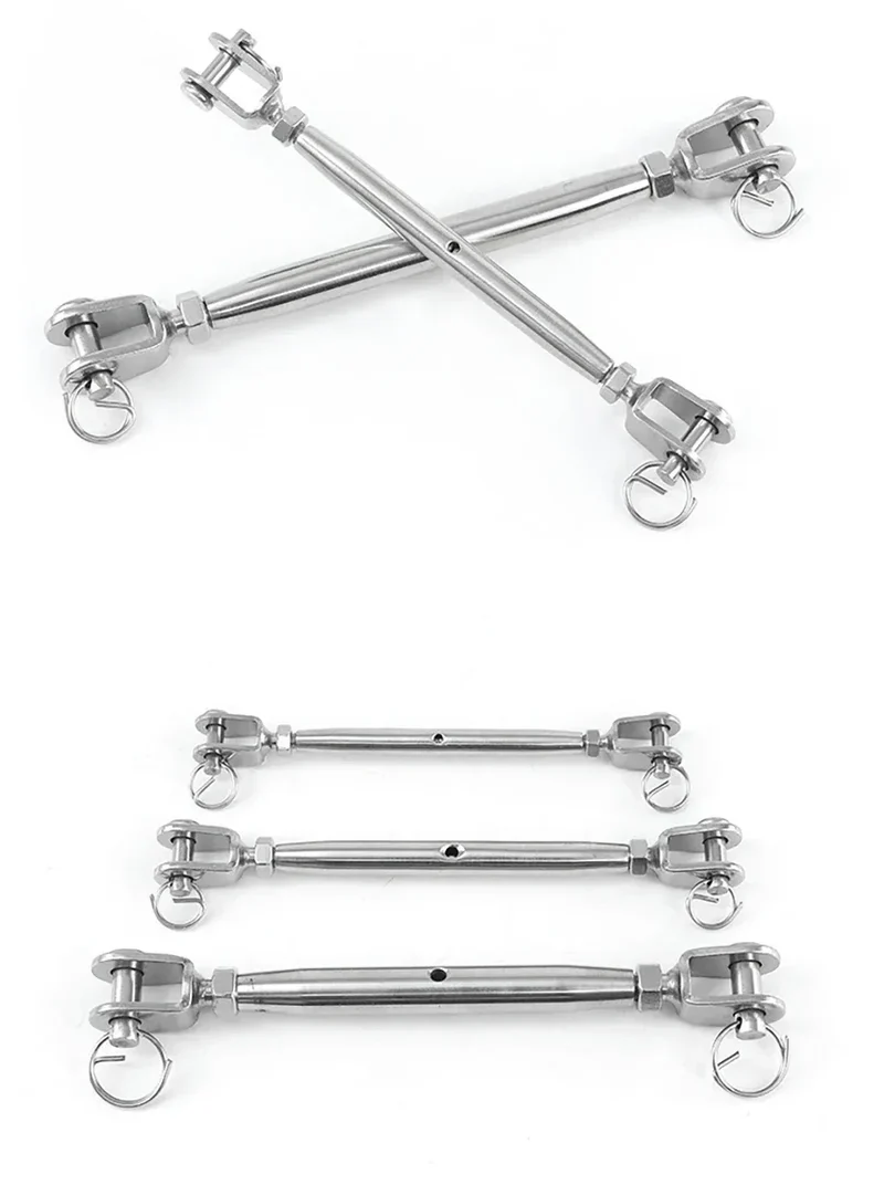 304 Stainless Steel Marine Closed Body Jaw Turnbuckle M5 M6 M8 M10 M12 M14 M16 for Rigging Screw Jaw Barrel Strainers
