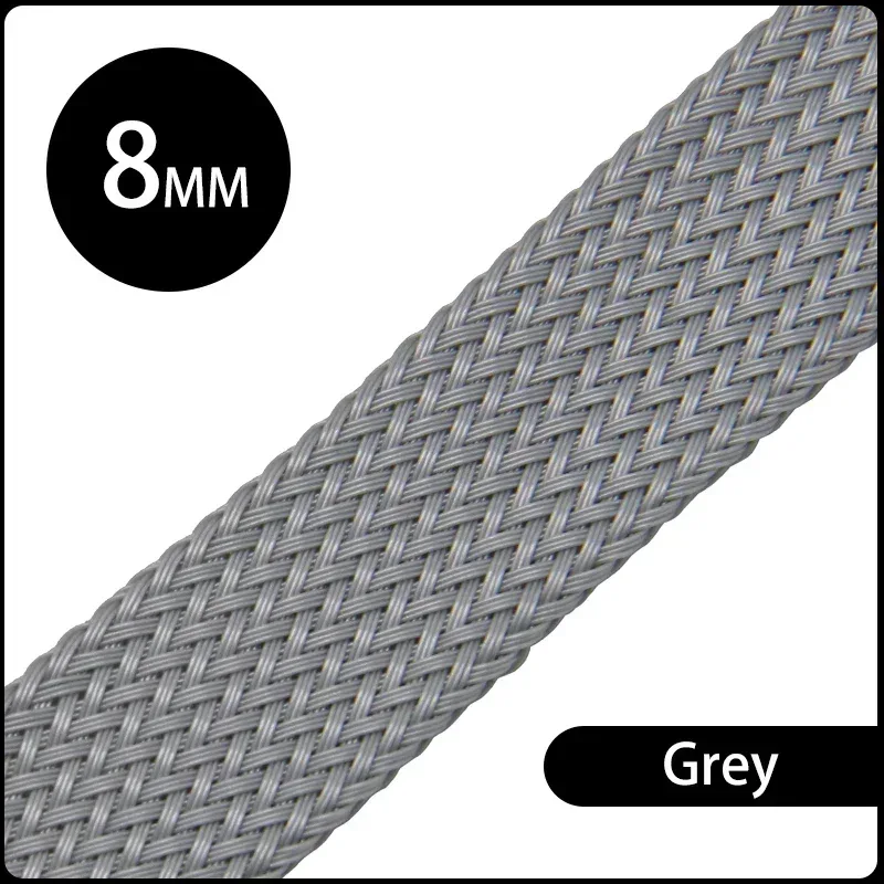 1~50M PET Braid Sleeve High Density 8mm Insulated Expandable Braided Wires Organizer Cable Wrapping Sheath Protector