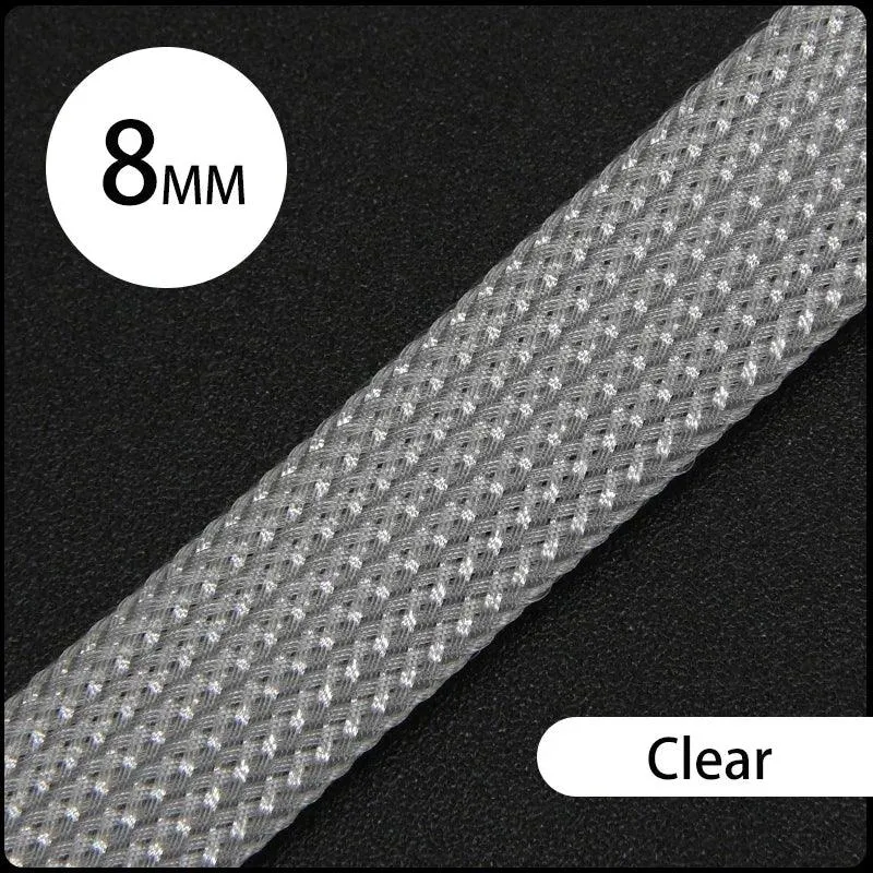 1~50M PET Braid Sleeve High Density 8mm Insulated Expandable Braided Wires Organizer Cable Wrapping Sheath Protector