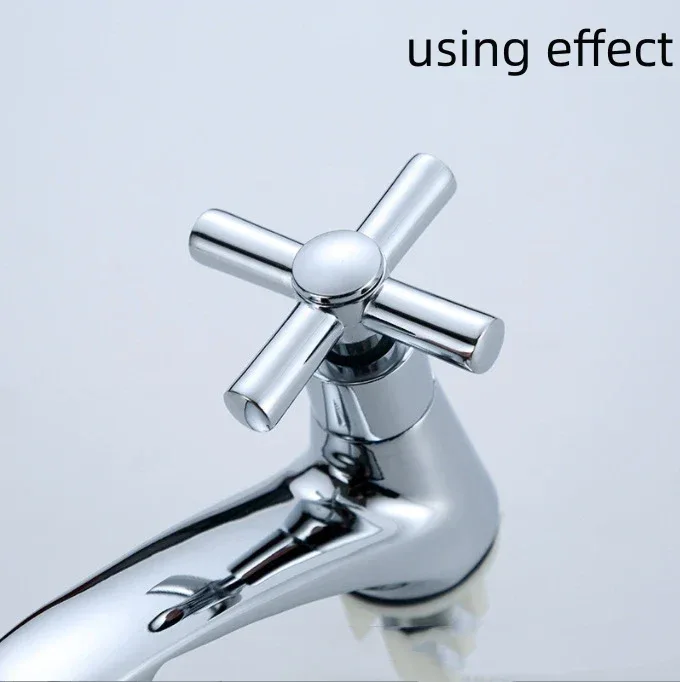 Cross Faucet Handle Knob Zinc Alloy Handwheel Universal Hot Cold Sink Taps Switch For Kitchen Bathroom Tap Replacement Parts