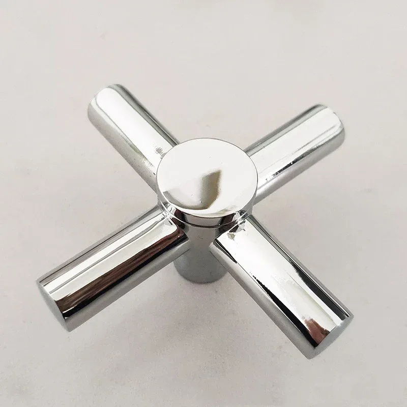 Cross Faucet Handle Knob Zinc Alloy Handwheel Universal Hot Cold Sink Taps Switch For Kitchen Bathroom Tap Replacement Parts