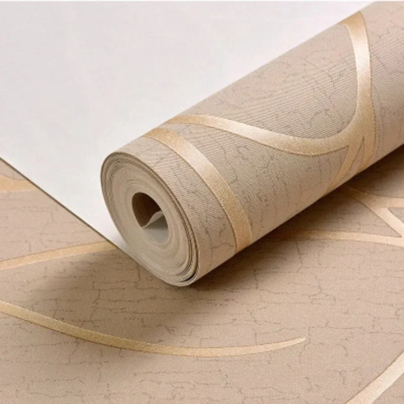 53cm European style 3D non-woven fabric wall sticker for moisture-proof curved stripe background wall sticker in living room