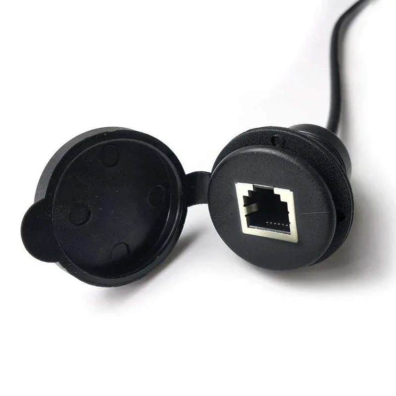 CAT6 RJ45 Socket Cable for Industrial Control Chassis CAT 6 Head Waterproof Panel RJ45 Network Male to Female Extension Cable