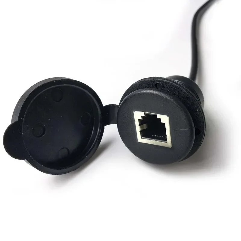 CAT6 RJ45 Socket Cable for Industrial Control Chassis CAT 6 Head Waterproof Panel RJ45 Network Male to Female Extension Cable