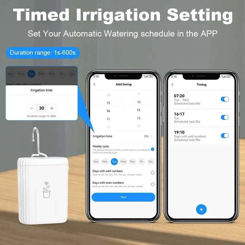 Tuya WiFi Smart Watering Pump 18650 Rechargeable Battery Intelligent Auto Sprinkler Drip Irrigation Flowers Home Garden Tools