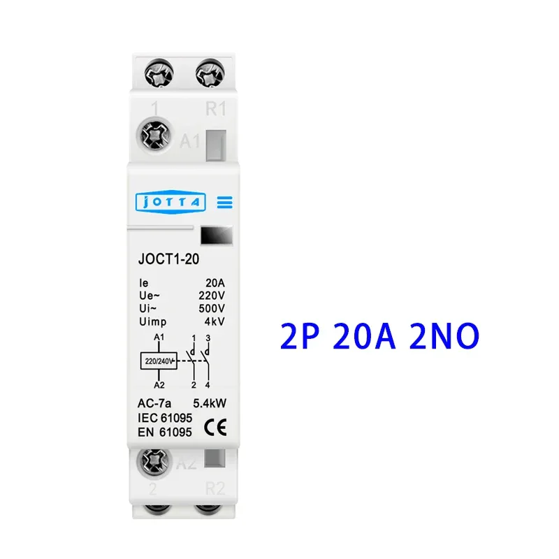2P 16A/20A/25A 220V/230V 50/60Hz Din Rail Household AC Contactor 1NO 1NC/2NO/2NC For Smart Home