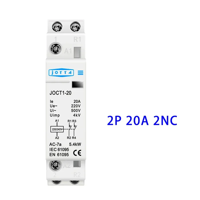 2P 16A/20A/25A 220V/230V 50/60Hz Din Rail Household AC Contactor 1NO 1NC/2NO/2NC For Smart Home