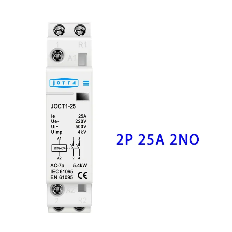 2P 16A/20A/25A 220V/230V 50/60Hz Din Rail Household AC Contactor 1NO 1NC/2NO/2NC For Smart Home