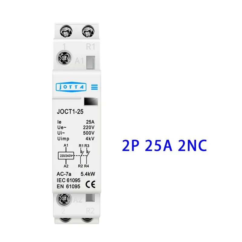 2P 16A/20A/25A 220V/230V 50/60Hz Din Rail Household AC Contactor 1NO 1NC/2NO/2NC For Smart Home