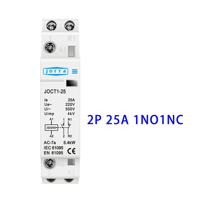 2P 16A/20A/25A 220V/230V 50/60Hz Din Rail Household AC Contactor 1NO 1NC/2NO/2NC For Smart Home
