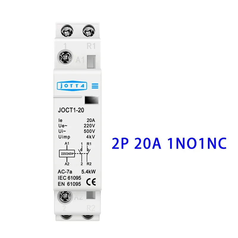 2P 16A/20A/25A 220V/230V 50/60Hz Din Rail Household AC Contactor 1NO 1NC/2NO/2NC For Smart Home