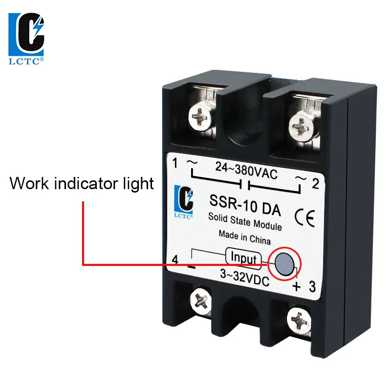 LCTC 10PCS SSR 10A 25A 40A 50A 60A 80A 100A Solid State Relay DC To AC AC To AC DC To DC Single Phase Control Relay