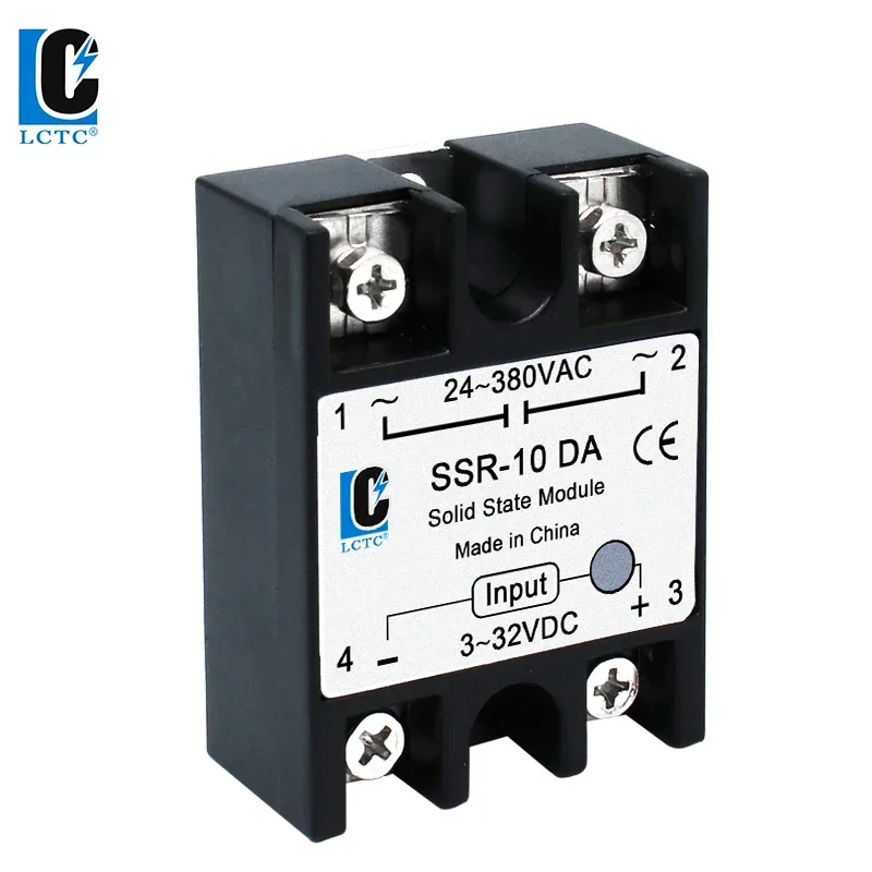 LCTC 10PCS SSR 10A 25A 40A 50A 60A 80A 100A Solid State Relay DC To AC AC To AC DC To DC Single Phase Control Relay