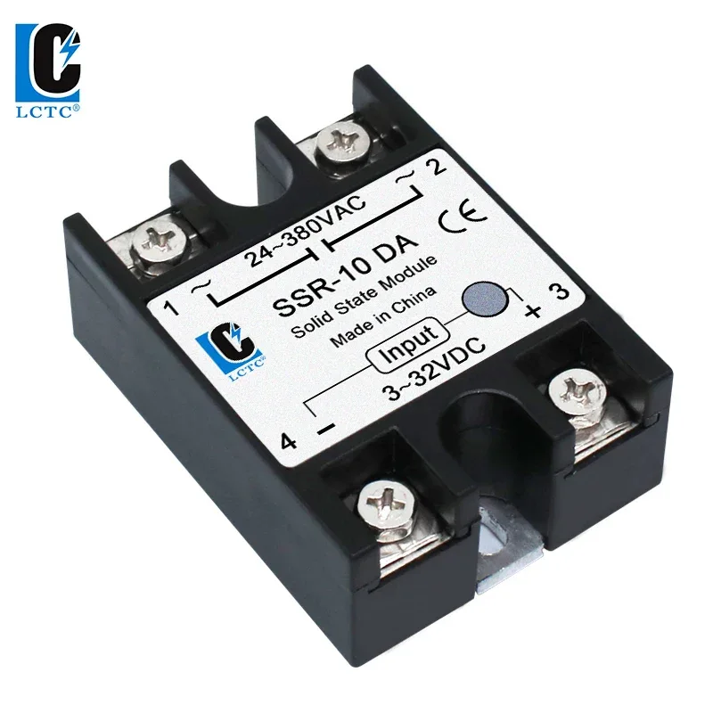 LCTC 10PCS SSR 10A 25A 40A 50A 60A 80A 100A Solid State Relay DC To AC AC To AC DC To DC Single Phase Control Relay