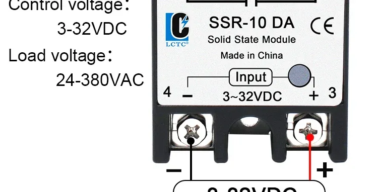 LCTC 10PCS SSR 10A 25A 40A 50A 60A 80A 100A Solid State Relay DC To AC AC To AC DC To DC Single Phase Control Relay