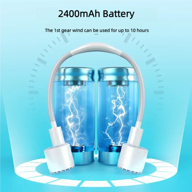 Portable Lightweight Halter Neck Air Cooling Fan USB Rechargeable Outdoor Travel Sport Wearable Mini Hanging Neck Fan 3Gear Wind