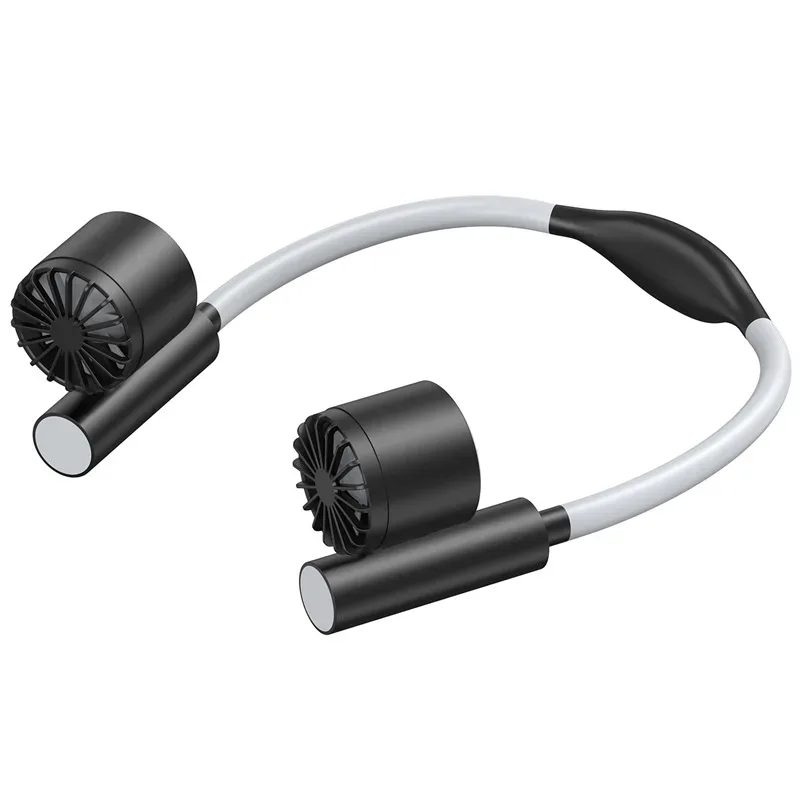Portable Lightweight Halter Neck Air Cooling Fan USB Rechargeable Outdoor Travel Sport Wearable Mini Hanging Neck Fan 3Gear Wind