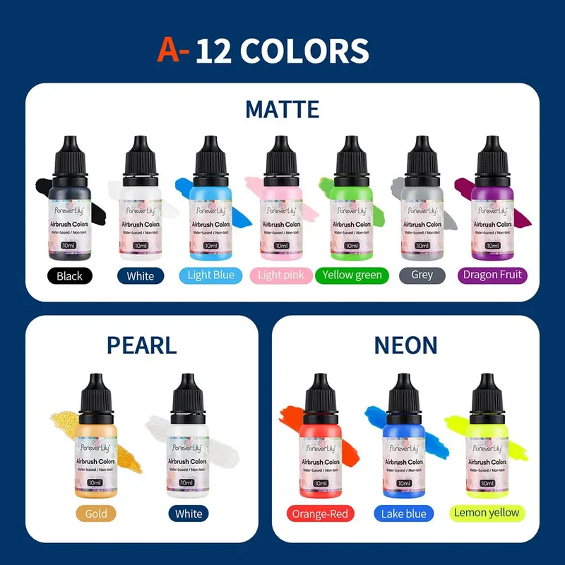 12pcs Nail Polish Paint Airbrush Nail Ink Use For Airbrush Spray Gun Color Painting Stencil Making Hollow Pattern Nail Art Tools