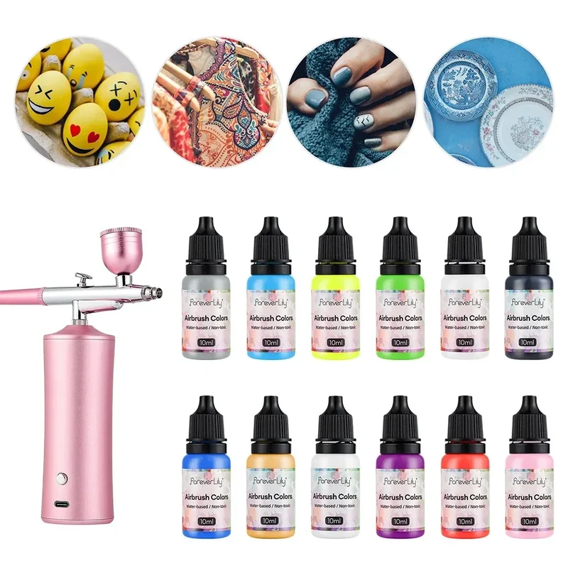12pcs Nail Polish Paint Airbrush Nail Ink Use For Airbrush Spray Gun Color Painting Stencil Making Hollow Pattern Nail Art Tools