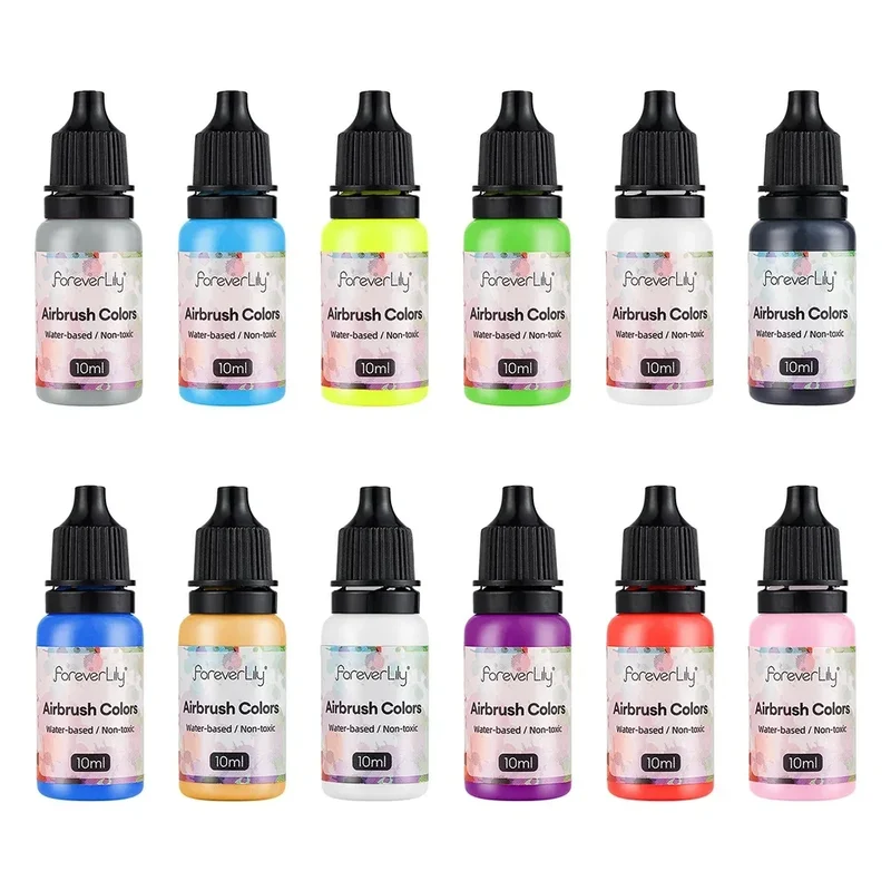 12pcs Nail Polish Paint Airbrush Nail Ink Use For Airbrush Spray Gun Color Painting Stencil Making Hollow Pattern Nail Art Tools
