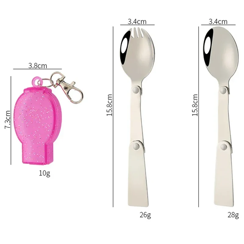 Outdoor Folding Travel Camping Utensil Stainless Pocket Spoon Fork Light Small Foldable Spoon Fork Camping Picnic Tool Tableware