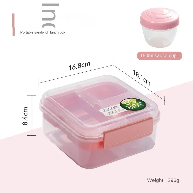 Portable Handle Design Double Layer Lunch Box Compartment Bento Boxes Students Toddler Bento Containers Outdoor Salad Picnic Box