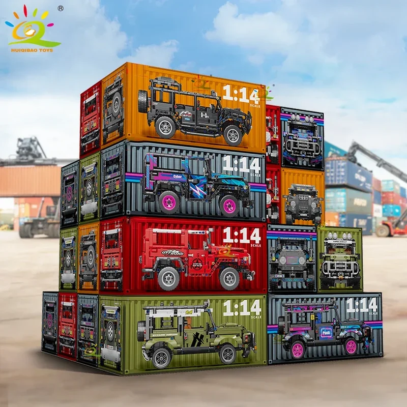 HUIQIBAO 1:14 Off-road Vehicle Racing Car Technical Model Building Block MOC Truck Brick Children City Construction Toy Boy Game