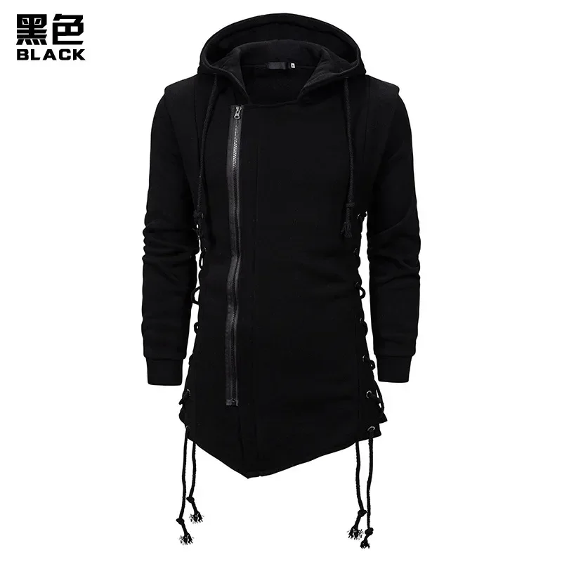 Autumn New Men Hoodies Sweatshirts Casual Solid Long Sleeve Hoodie Men Slim Fit Dark Hooded Loose Jacket Coats