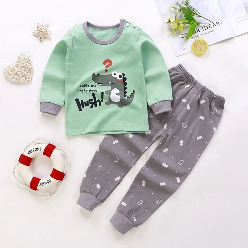 Spring Autumn Children's Clothing Sets Boys Sleepwear Clothes Kids Pajamas Set Baby Girls Cotton Pyjamas
