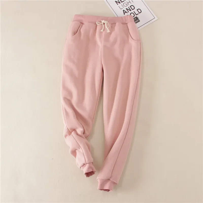 Lambskin Sweatpants Winter Women's Velvet Autumn and Models Loose Thickening Was Thin Warm Pants