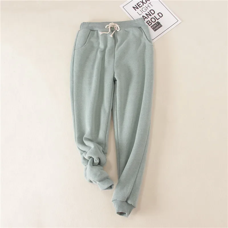 Lambskin Sweatpants Winter Women's Velvet Autumn and Models Loose Thickening Was Thin Warm Pants