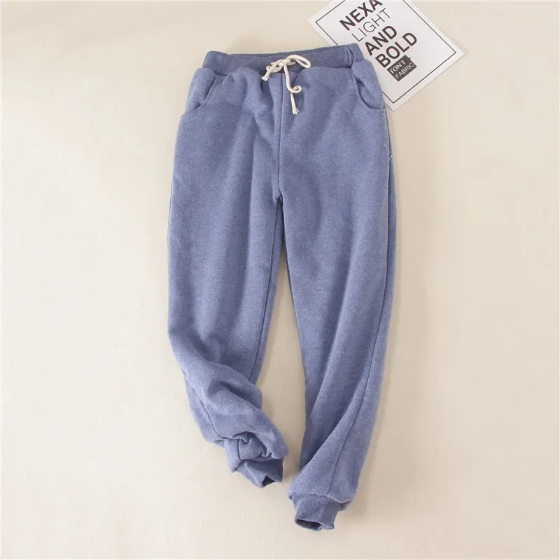 Lambskin Sweatpants Winter Women's Velvet Autumn and Models Loose Thickening Was Thin Warm Pants