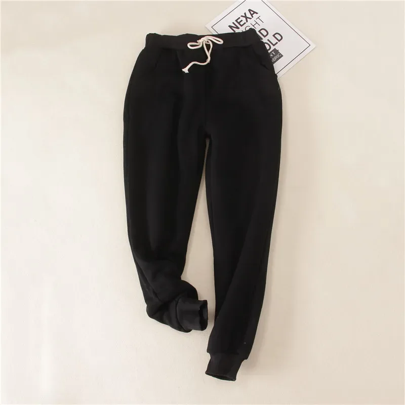 Lambskin Sweatpants Winter Women's Velvet Autumn and Models Loose Thickening Was Thin Warm Pants
