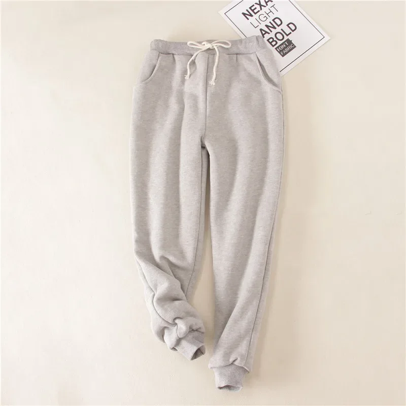 Lambskin Sweatpants Winter Women's Velvet Autumn and Models Loose Thickening Was Thin Warm Pants