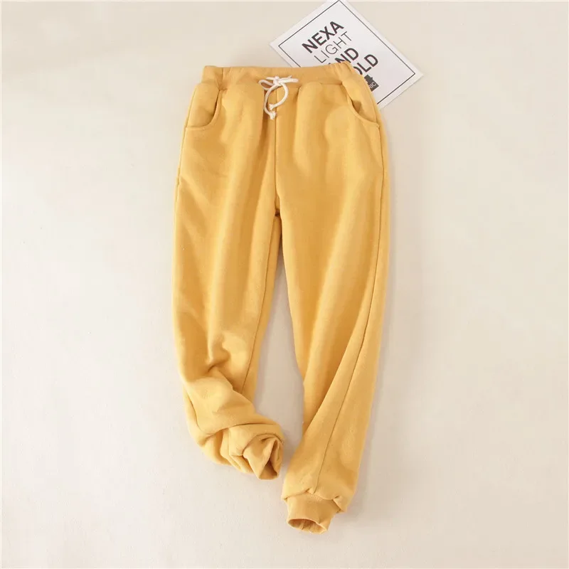 Lambskin Sweatpants Winter Women's Velvet Autumn and Models Loose Thickening Was Thin Warm Pants